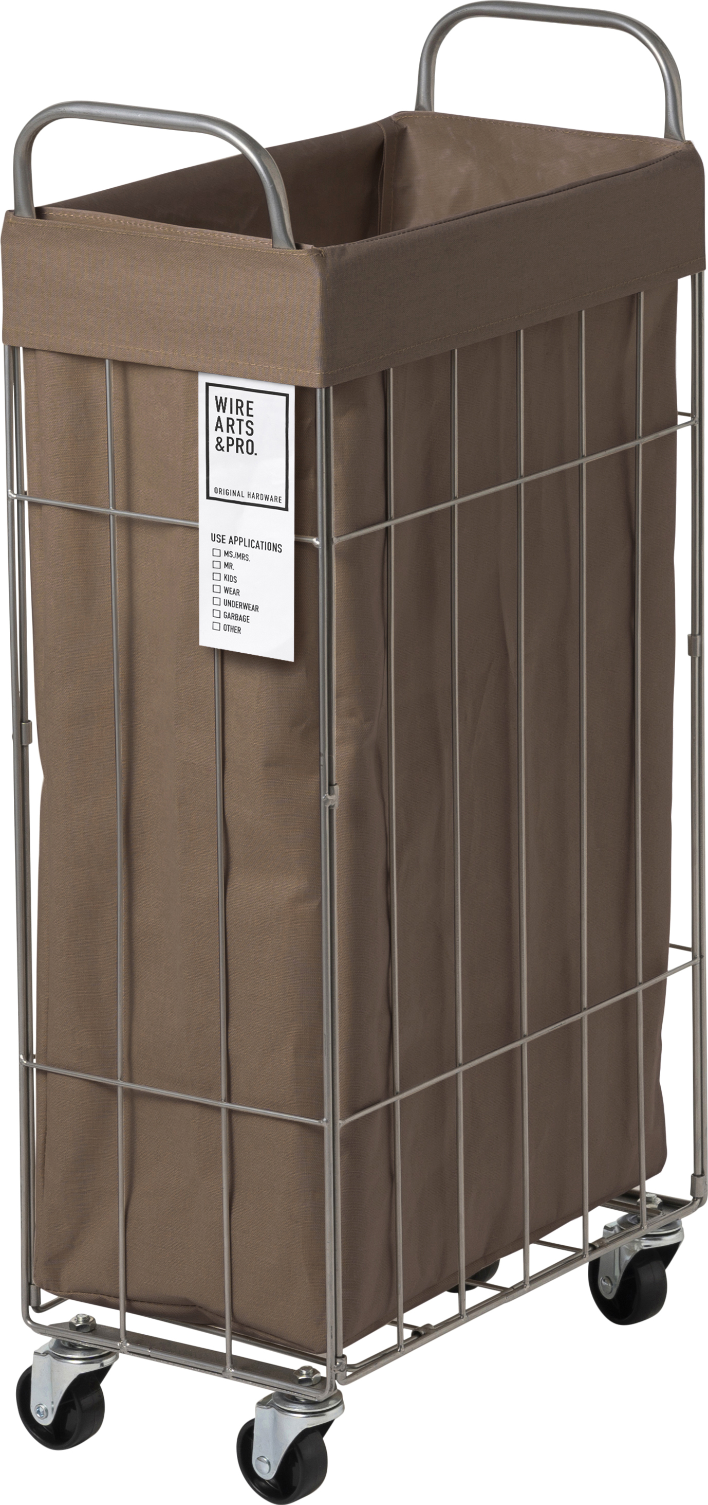 FOLDING LAUNDRY SQUARE BASKET with CASTER 40L / SLIM